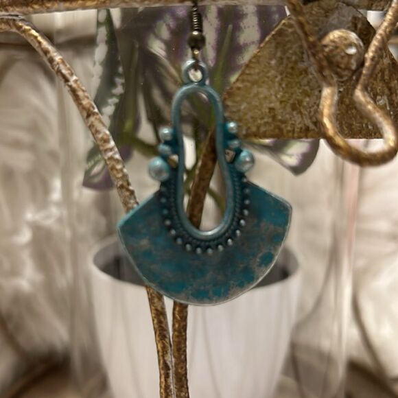Teal earrings  - Picture 2 of 3